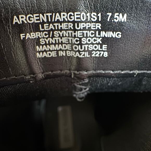 Steve Madden Argent Black Leather Square Toe Block Heel Boots 7.5M - Picture 5 of 6